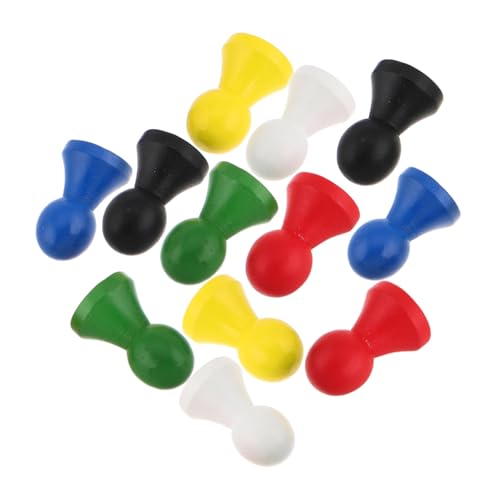 Hohopeti 12 Stück Holz Schachfiguren für Brettspiele Bunte Humanoide Spielfiguren für Dame Flugschach Go Hochwertige Holzspielzeuge Zubehör für Familie und Freunde von Hohopeti