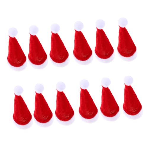 Hohopeti 12 Stück Mini Weihnachtsmannmütze In Zuckerstangenform Weihnachtsschmuck Dekoration Miniatur Kleine Mini Weihnachtsmütze Weihnachtsparty Zubehör Mehrere Kleine von Hohopeti