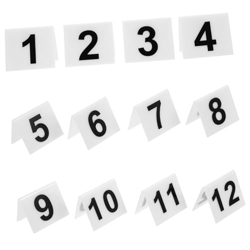Hohopeti 12 Stück Spielnummern-markierungsschild, Acryl, Tischnummernschild, Krimi-Party-Spiel-nummernschild, Zelt, Detektivspiel, Tischdekoration, Schreibtisch-nummernschild von Hohopeti