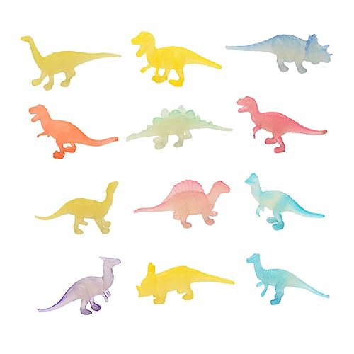 Hohopeti 12 Stück Teiliges Dinosaurier Modellset aus Kunststoff mit Leuchtenden Farben Pädagogisch und Detailreich Fördert Kreativität und Farberkennung als für Dinosaurier Fans von Hohopeti