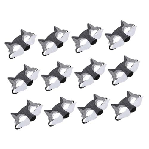 Hohopeti 12 Stück Teiliges Halbgesichts Wolfsmaske aus Filz Leichte und Atmungsaktive Halloween Tiermaske für Cosplay Maskenball und Kostümparty Einzigartiges Design für Auffällige Hohopeti 12 Stück Teiliges Halbgesichts Wolfsmaske aus Filz Leichte und Atmungsaktive Halloween Tiermaske für Cosplay Maskenball und Kostümparty Einzigartiges Design für Auffällige von Hohopeti