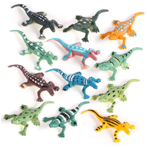 Hohopeti 12 Stück Teiliges Mini Alligator Tierfigur Realistische Reptilienmodelle Pädagogisches Lernspielzeug für Ab Jahren Fördert Frühe Wahrnehmung und Kognitive Entwicklung von Hohopeti