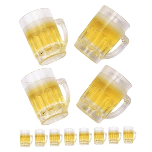 Hohopeti 12 Stück Teiliges Mini Bierkrug Resin Realistische Miniatur Puppenhaus deko Langlebig und Detailreich für Mini Haus Landschaftsgestaltung und Puppenhaus Zubehör von Hohopeti