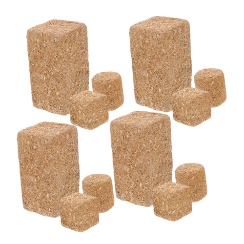 Hohopeti 12 Stück Teiliges Mini Heuballen aus Robustem Holz Realistisch Gestaltete Falsche Heubündel für DIY Bauernhof Dekoration Puppenhaus Gartenornamente und Zeitlich Begrenzte von Hohopeti