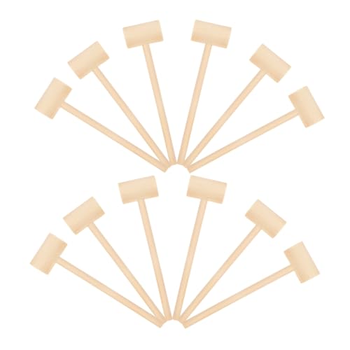 Hohopeti 12 Stück Teiliges Mini Holzhammer für Solides Holz Kindgerechter Mallet Pädagogisches Hammerspielzeug für Jungen und Mädchen Ab Kleinkindalter Fördert Feinmotorik und Koordination von Hohopeti