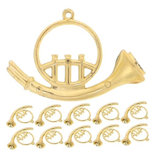 Hohopeti 12 Stück Teiliges Miniatur Musik Instrumente Kunststoff Trompete Weihnachtsbaum Deko DIY für Weihnachtskranz Puppenhaus Zubehör Festliche Party Ornamente von Hohopeti