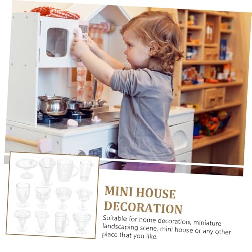 Hohopeti 12 Stück Teiliges Miniatur Puppenhaus Becherset Mini Wasserbecher und Miniatur Tassen Dekoratives Küchengeschirr für Puppenhaus als Foto Requisite und Mini Haus Dekoration von Hohopeti