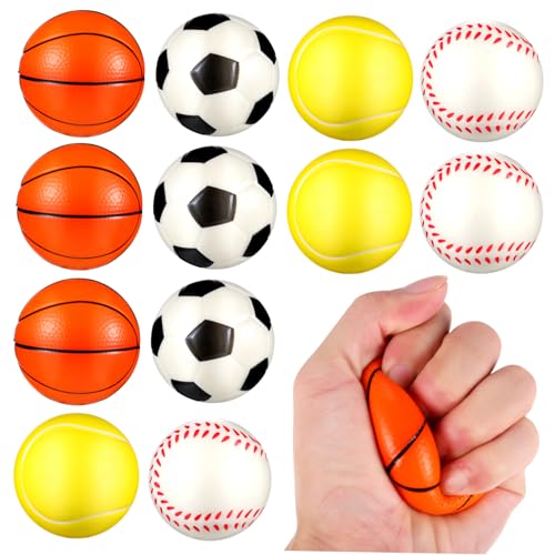 Hohopeti 12 Stück Teiliges PU Stressball Flexibler Antistressball mit Sportmotiven Fußball Basketball Tennis Baseball Langlebiges Fidget für Erwachsene Stresslinderung Hohopeti 12 Stück Teiliges PU Stressball Flexibler Antistressball mit Sportmotiven Fußball Basketball Tennis Baseball Langlebiges Fidget für Erwachsene Stresslinderung von Hohopeti