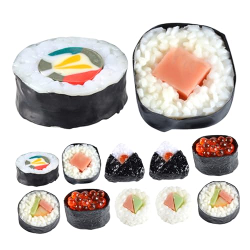 Hohopeti 12 Stück Teiliges Sushi Modell Realistische Künstliche Sushi Dekoration aus Langlebigem Vielseitig für Foto Requisiten Küchen Deko Nori Nachbildung von Hohopeti