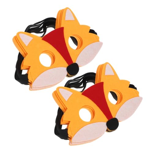 Hohopeti 12 Stück Teiliges Tiermaske Fuchs Halbgesichtsmaske aus Filz Wiederverwendbar Atmungsaktiv für Erwachsene Cosplay Maskerade Halloween Kostüm Zubehör von Hohopeti