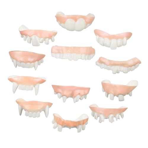 Hohopeti 12 Stück Teiliges Vampirzähne aus PVC Verschiedene Designs Bequem Tragbar Langlebig und Realistisch für Halloween Kostüm Cosplay Party Dekorative Fake Fangs und Lustige Gruselige Hohopeti 12 Stück Teiliges Vampirzähne aus PVC Verschiedene Designs Bequem Tragbar Langlebig und Realistisch für Halloween Kostüm Cosplay Party Dekorative Fake Fangs und Lustige Gruselige von Hohopeti
