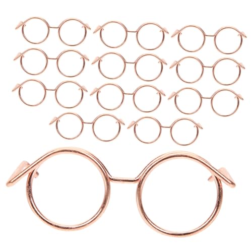 Hohopeti 12Stücke Teiliges Mini Puppenbrillen ohne Objektiv Klassische Metallbrille für Puppen Brillenaccessoires für Verschiedene Puppenarten für Puppenkleidung und Deko von Hohopeti