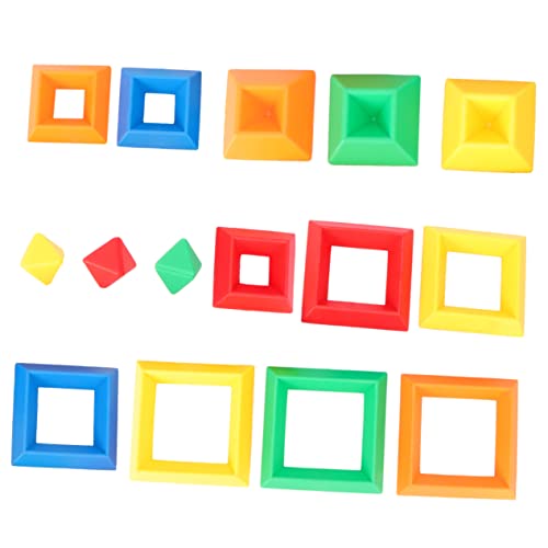 Hohopeti 15Stücke Teiliges Lernspielzeug Bausteine Frühe Bildungsblöcke für Sortier Puzzlespiel Koordination und Geschicklichkeit Farben Zufällig Sicher und Tragbar von Hohopeti