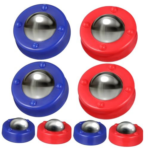 Hohopeti 16 Stück 16 teiliges Shuffleboard Spiel Zubehör mit blauen und roten Kugeln robuste rutschfeste Tischspiel Perlen für Mini Sand Fuchs Tisch Curling kompatibel mit Standard von Hohopeti