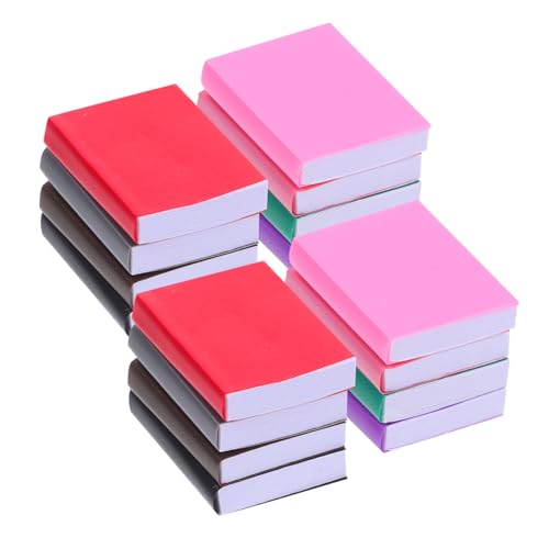 Hohopeti 16 Stück Maßstab Bunte Blanko Miniaturbücher Puppenhaus Zubehör Realistische Mini Bücher für DIY Basteln Bjd Szenen Dekoration von Hohopeti