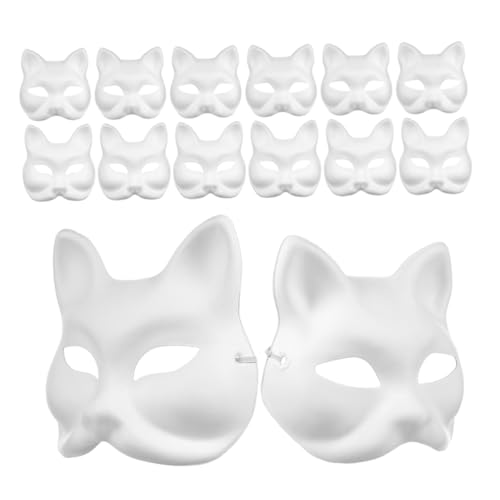 Hohopeti 16 Stück Teiliges DIY Papier Masken Weißer Katzen und Fuchs Halbmasken zum Bemalen Basteln Faschingsmasken für Karneval Cosplay Kreativitätsfördernd Hohopeti 16 Stück Teiliges DIY Papier Masken Weißer Katzen und Fuchs Halbmasken zum Bemalen Basteln Faschingsmasken für Karneval Cosplay Kreativitätsfördernd von Hohopeti