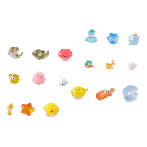 Hohopeti 18 Stück Teiliges Meerestiere Resin Figuren Aquarium Deko Kreative Handbemalte Lebensechte Meeres Tiere für Fischbecken und Terrarien Dekoration von Hohopeti