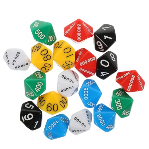 Hohopeti 18 Stück Teiliges Multi-seitiges Würfelset für Brettspiele und Partys Farbenfrohe Spielwürfel mit Verschiedenen Seiten Leicht und Vielseitig für Rollenspiele Gesellschaftsspiele von Hohopeti
