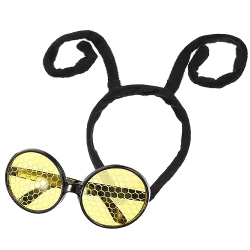 Hohopeti 1Satz Antennenhaarreif mit Brille für Schmetterlingsfühler und Partybrillen für Halloween Cosplay und Aufführungen von Hohopeti