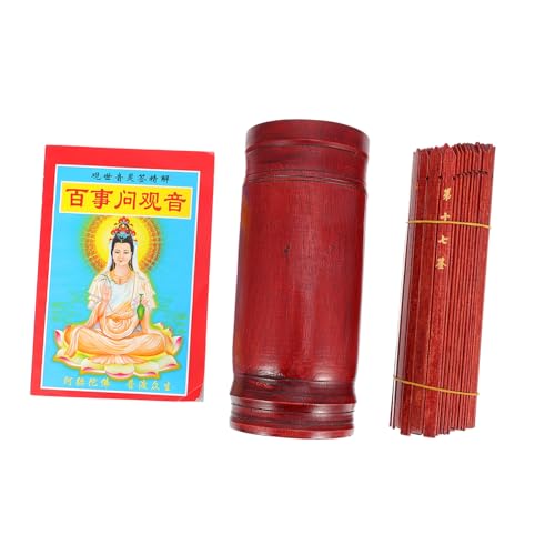 Hohopeti 1Satz Buddhistischer Wahrsagerstöcke Einzigartige Wahrsage Requisite für Zuhause Stäbe Buch im Traditionelles Chinesisches Wahrsagespiel für Tempel von Hohopeti