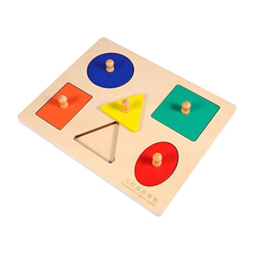 Hohopeti 1Satz Holzform Puzzle für Junge Mädchen Geometrische Formen Pädagogisches Feinmotorik und Hand Augen Koordination Sicheres Lernspielzeug für Jungen und Mädchen von Hohopeti