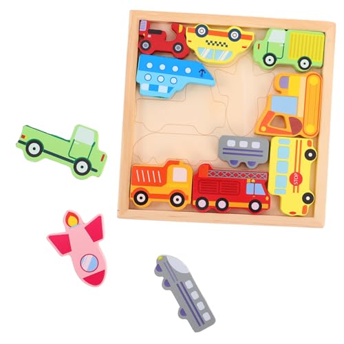 Hohopeti 1Satz Holzpuzzle für Kreatives Transportfahrzeug Puzzle aus Holz Fördert Kognitive Fähigkeiten und Kreatives für Vorschulkinder Sicher und Teiliges von Hohopeti