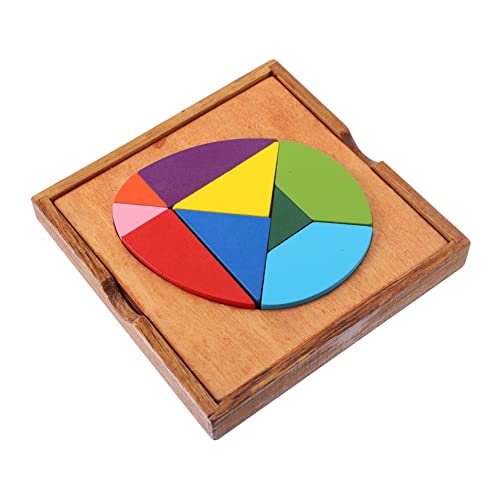 Hohopeti 1Satz Interaktives Holzspielzeug für Farbige Ei Förmige Tangram Puzzle mit Multifunktionalen Bausteinen Pädagogisches Kreativität Konzentration von Hohopeti