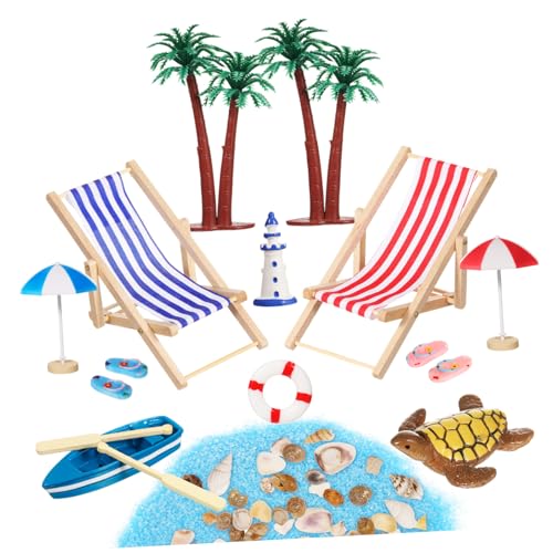 Hohopeti 1Satz Mini House Accessoires Teiliges Mikro Sommer Strand Szenen Requisiten für Kreative Landschaftsdekoration Deko für Miniaturhäuser und Urlaubsatmosphäre von Hohopeti