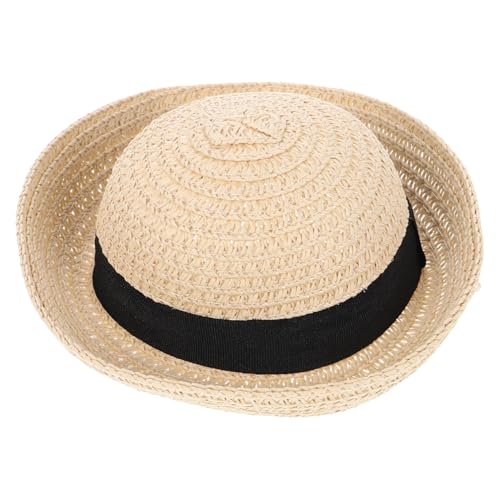 Hohopeti 1Stück Mini Strohhut für Puppen Chic Puppenkostüm Accessoire für DIY Dekoration und Partys für Puppenhaus und Kunsthandwerk von Hohopeti