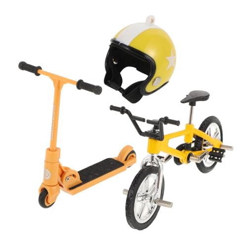 Hohopeti 1satz Dollhouse Miniaturmodell Fahrrad Helm Gelbes Dekorationszubehör Für Puppenhaus Simuliertes Perfektes Fotorequisit Für Kreative Szenen Für Sammler von Hohopeti