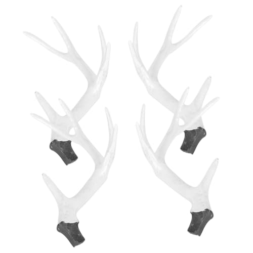 Hohopeti 2 Paare DIY Geweih Haarclip Charms Kopfschmuck Zubehör für Weihnachten Bastelset für Haarreif und Festliche Dekoration von Hohopeti