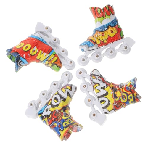 Hohopeti 2 Paare Mini Finger Rollschuhe Stressabbau Tragbare Fingersport Modelle Kunststoff Fingerspielzeug für Erwachsene und Kreatives Fingerbewegungsspielzeug von Hohopeti