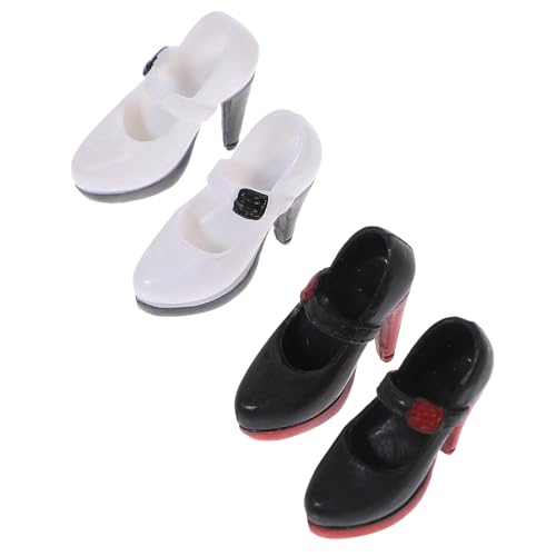 Hohopeti 2 Paare Miniatur Puppen High Heels Doll Schuhe Schwarze und Weiße Absatzschuhe mit Rotem und Schwarzem Sohlenboden Accessoires für Puppen Hautfreundlich und Langlebig Hohopeti 2 Paare Miniatur Puppen High Heels Doll Schuhe Schwarze und Weiße Absatzschuhe mit Rotem und Schwarzem Sohlenboden Accessoires für Puppen Hautfreundlich und Langlebig von Hohopeti