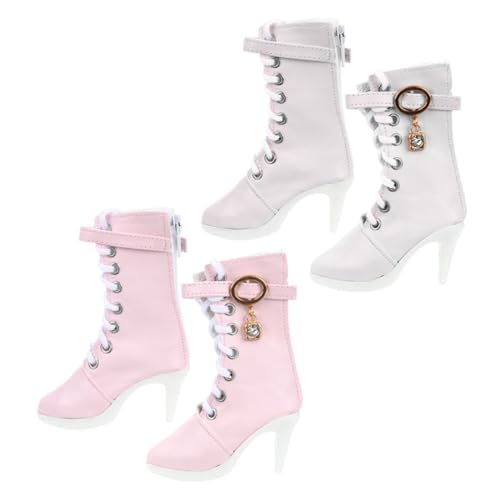 Hohopeti 2 Paare Puppen High Heels Stiefel für Mädchen Elegante Miniatur Schuhe im Prinzessinnen Stil Kompatibel mit Puppen Modische Vielseitige Doll Boots für Verschiedene Outfits Hohopeti 2 Paare Puppen High Heels Stiefel für Mädchen Elegante Miniatur Schuhe im Prinzessinnen Stil Kompatibel mit Puppen Modische Vielseitige Doll Boots für Verschiedene Outfits von Hohopeti