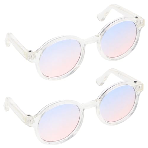 Hohopeti 2 Paare Puppenbrillen Mini Sonnenbrillen Kunststoff Leichte Modische Brillendeko für Puppenzubehör DIY Basteln Geschenk Ab Jahre von Hohopeti
