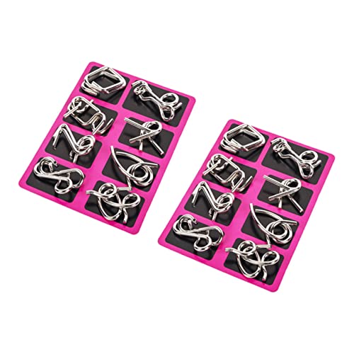 Hohopeti 2 Sätze Edelstahl Draht Puzzle Knobelspiel Geschicklichkeitsspiel für Erwachsene Robuste Denkspiele Konzentrationsförderndes Denkspiel als Geschenk von Hohopeti