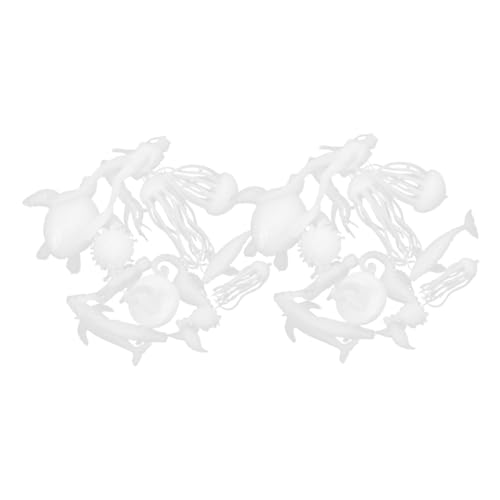 Hohopeti 2 Sätze Gedruckte Miniatur Meeresbewohner Figuren für DIY Epoxidharz Gießen Vielfältige Meerestiere Kindgerechte Bastelmodelle Detailreiche Miniaturen von Hohopeti