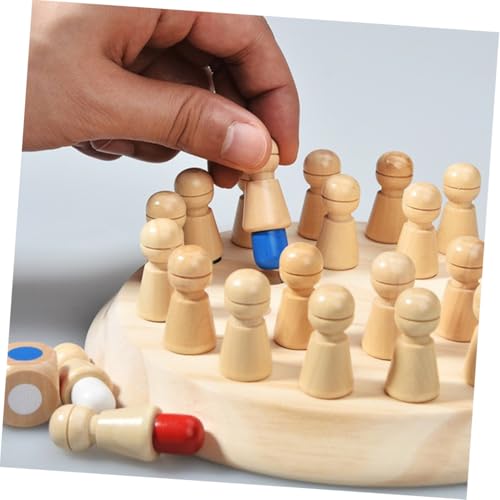 Hohopeti 2 Sätze Holz Memory Chess Lernspielzeug für Pädagogisches Gedächtnistraining Buntes Brettspiel für Eltern Junge Mädchen Spiel Fördert Aufmerksamkeit und Kognitive Fähigkeiten von Hohopeti