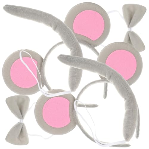 Hohopeti 2 Sätze Mäusekostüm Accessoires mit Ohren Haarreifen Schleife und Leichte Strapazierfähige Tier Kostümsets für Damen für Halloween Fasching und Kostümpartys von Hohopeti