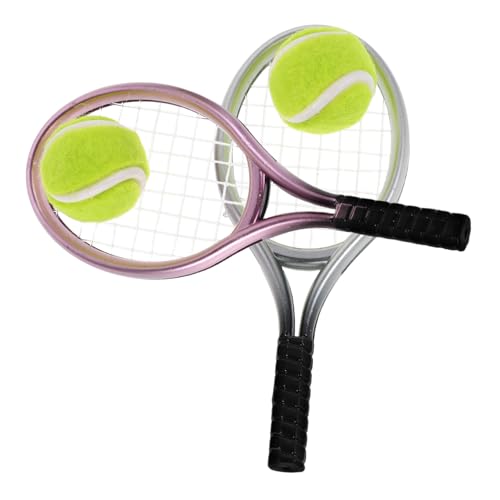 Hohopeti 2 Sätze Mini Tennis Racket Set Miniatur Tennis mit Ball Silber Miniatur Sportausrüstung für Puppenstube und Outdoor Hohopeti 2 Sätze Mini Tennis Racket Set Miniatur Tennis mit Ball Silber Miniatur Sportausrüstung für Puppenstube und Outdoor von Hohopeti