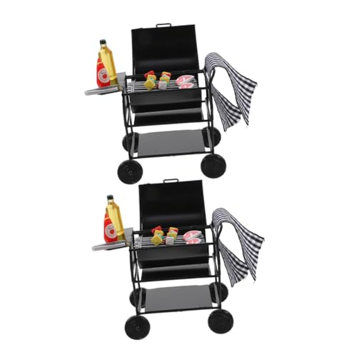 Hohopeti 2 Sätze Miniatur BBQ Grill Metall Modell mit Spielfood Zubehör Schwarzer Miniatur Grill für Puppenhaus Küche Outdoor Barbecue Spielset für Pretend Play Hohopeti 2 Sätze Miniatur BBQ Grill Metall Modell mit Spielfood Zubehör Schwarzer Miniatur Grill für Puppenhaus Küche Outdoor Barbecue Spielset für Pretend Play von Hohopeti