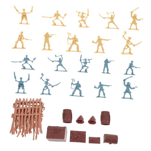 Hohopeti 2 Sätze Piraten Spielzeugfiguren Kunststoff Soldaten mit Vielfältigem Zubehör Robust Kompakt für Rollenspiele und Partys von Hohopeti