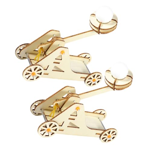 Hohopeti 2 Sätze Stem Wurfmaschine Bausatz aus Robustem Holz DIY Trebuchet Modell Einfache Montage Tragbares Lernspielzeug für Physik Experimente Technikprojekte Teamaktivitäten von Hohopeti