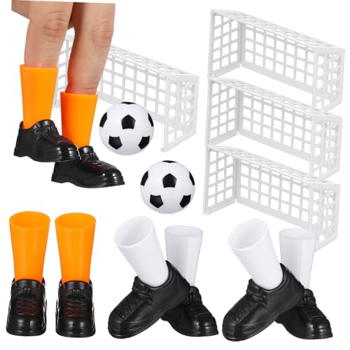 Hohopeti 2 Satz Mini Fingerfußballspiel Tischfußballspielzeug mit Realistische Tragbare Interaktive Miniatur Fußballspiel für Jungen und Mädchen von Hohopeti
