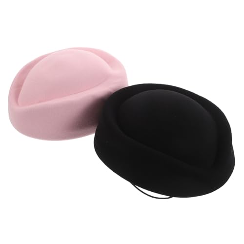 Hohopeti 2 Stück Air Hostess Hüte Damen Retro Stewardess Mütze Kabinenpersonal Kostümaccessoire für Bühnenauftritte Halloween Mottofeiern Langlebig Robust Vielseitig Einsetzbar von Hohopeti
