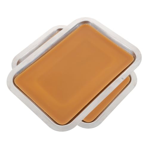 Hohopeti 2 Stück Anatomie-Tablett Labor-Sezierpfanne Präpariertablett aus Wachs Präparation Dissektionsschale Metall-Laborschale Laborschalen Medizinisches Tablett für Instrumente Yellow von Hohopeti