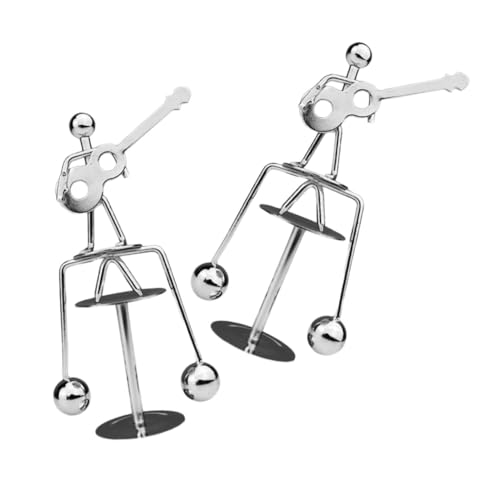 Hohopeti 2 Stück Balancespielzeug Gitarre und Mann Skulptur Rustfrei Kreatives Dekor für Home Office Schreibtisch Geschenkidee Physik Gleichgewichtsspielzeug von Hohopeti