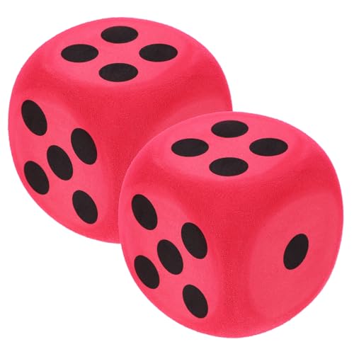 Hohopeti 2 Stück Große Eva Würfel Farbige Spielwürfel mit Abgerundeten Kanten Robust Leicht für Party Spiel Zubehör und Lernspielzeug von Hohopeti