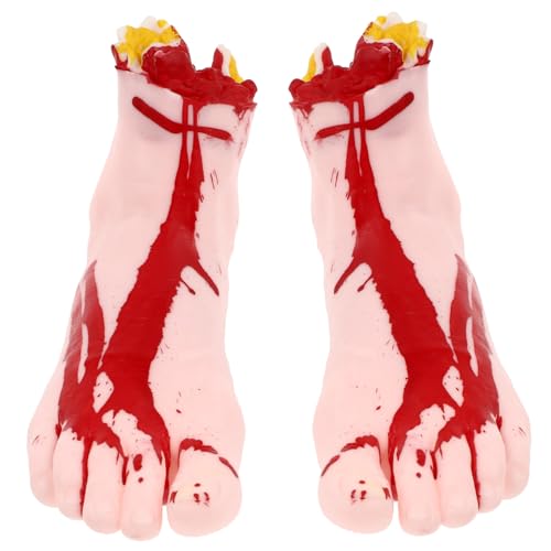 Hohopeti 2 Stück Gruselige Halloween Deko Künstliche Blutrote Fußattrappen Partyaccessoires für Horror Mottopartys und Schaurige Familienfeiern Hohopeti 2 Stück Gruselige Halloween Deko Künstliche Blutrote Fußattrappen Partyaccessoires für Horror Mottopartys und Schaurige Familienfeiern von Hohopeti