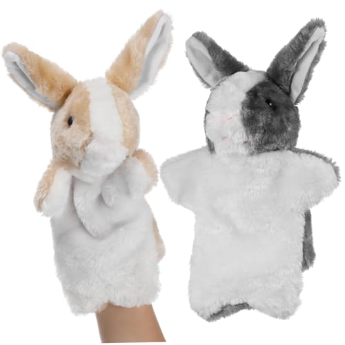 Hohopeti 2 Stück Handpuppen Hase Kreative Plüsch Handpuppen für Fördert Fantasie und Geschichtenerzählen Robustes Design für Langanhaltenden Spaß Zufällige Farbe Zufällige Farbe von Hohopeti
